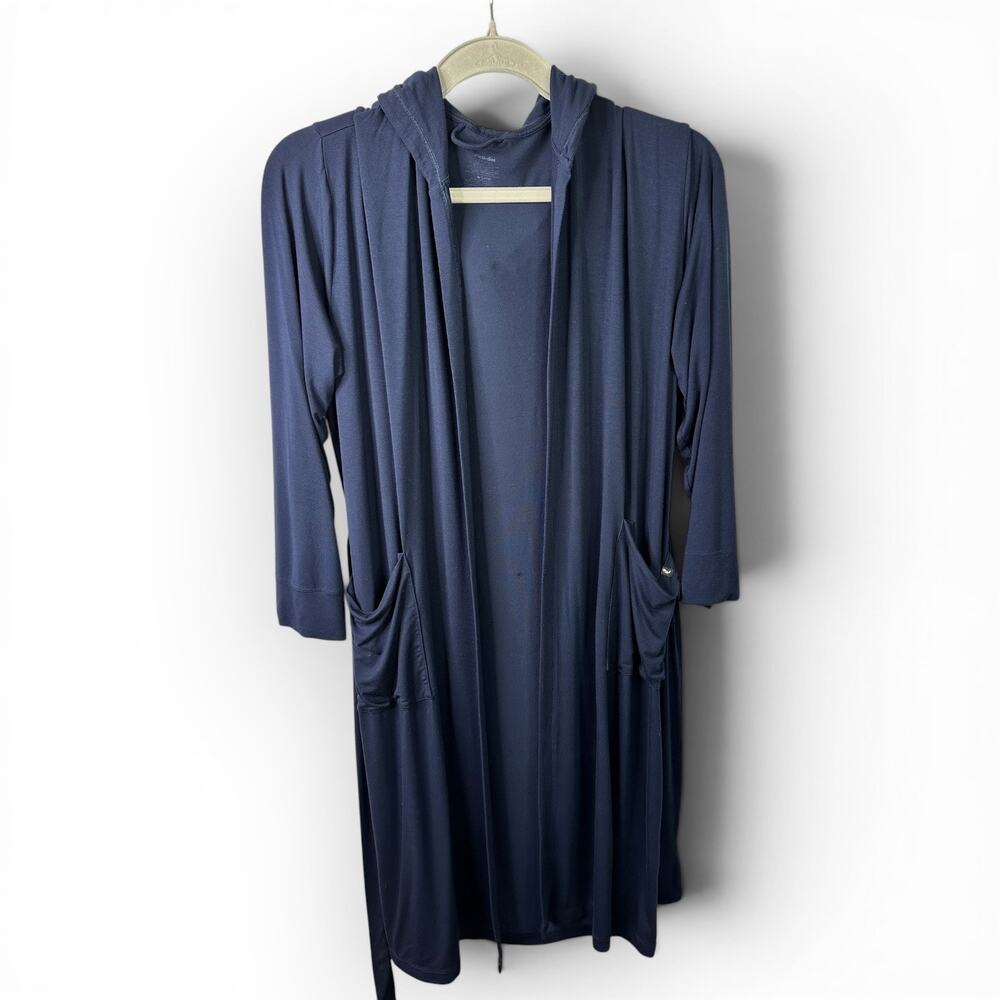 MeUndies Navy Blue UltraModal Hooded Robe Unisex Size Medium/Large
